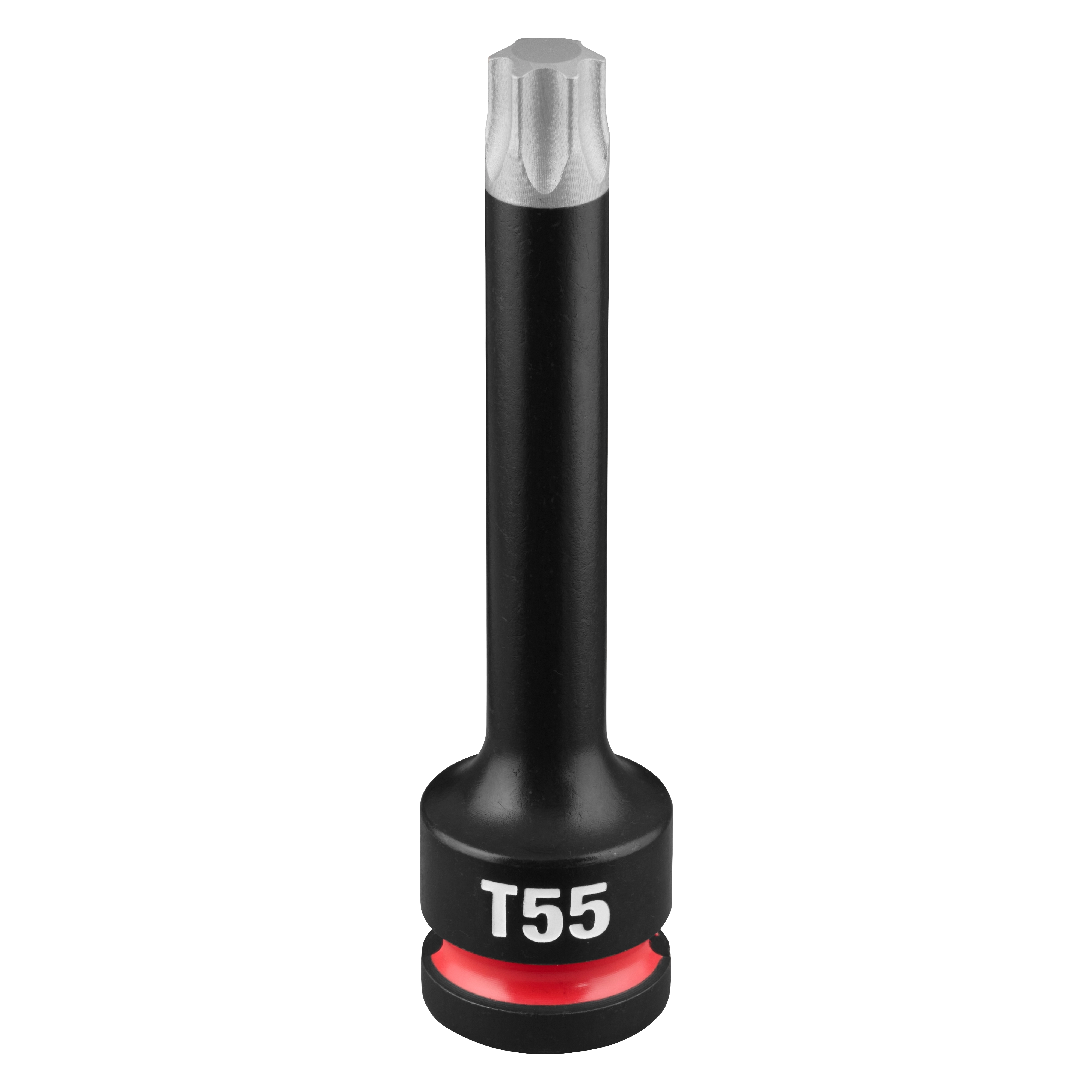 SHOCKWAVE Impact Duty 1/2" Drive 4" Torx T55 Bit Socket standing upright with T55 marking near the base.