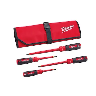 4 PC 1000V Insulated Screwdriver Set w/ Roll Pouch