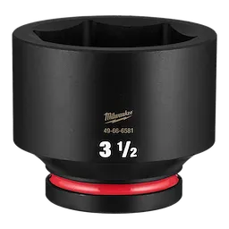 SHOCKWAVE Impact Duty 1" Drive 3-1/2" Standard 6 Point Socket standing upright with a red ring near the base.