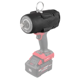 M18 FUEL 3/4" High Torque Impact Wrench w/ ONE-KEY Protective Boot standing upright on its battery base.