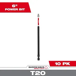 SHOCKWAVE™ 6" Impact TORX® T20 Power Bits (10 PK)