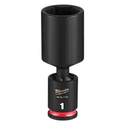 SHOCKWAVE Impact Duty 3/8" Drive 1" Deep Swivel Socket standing upright with a red ring near the base.