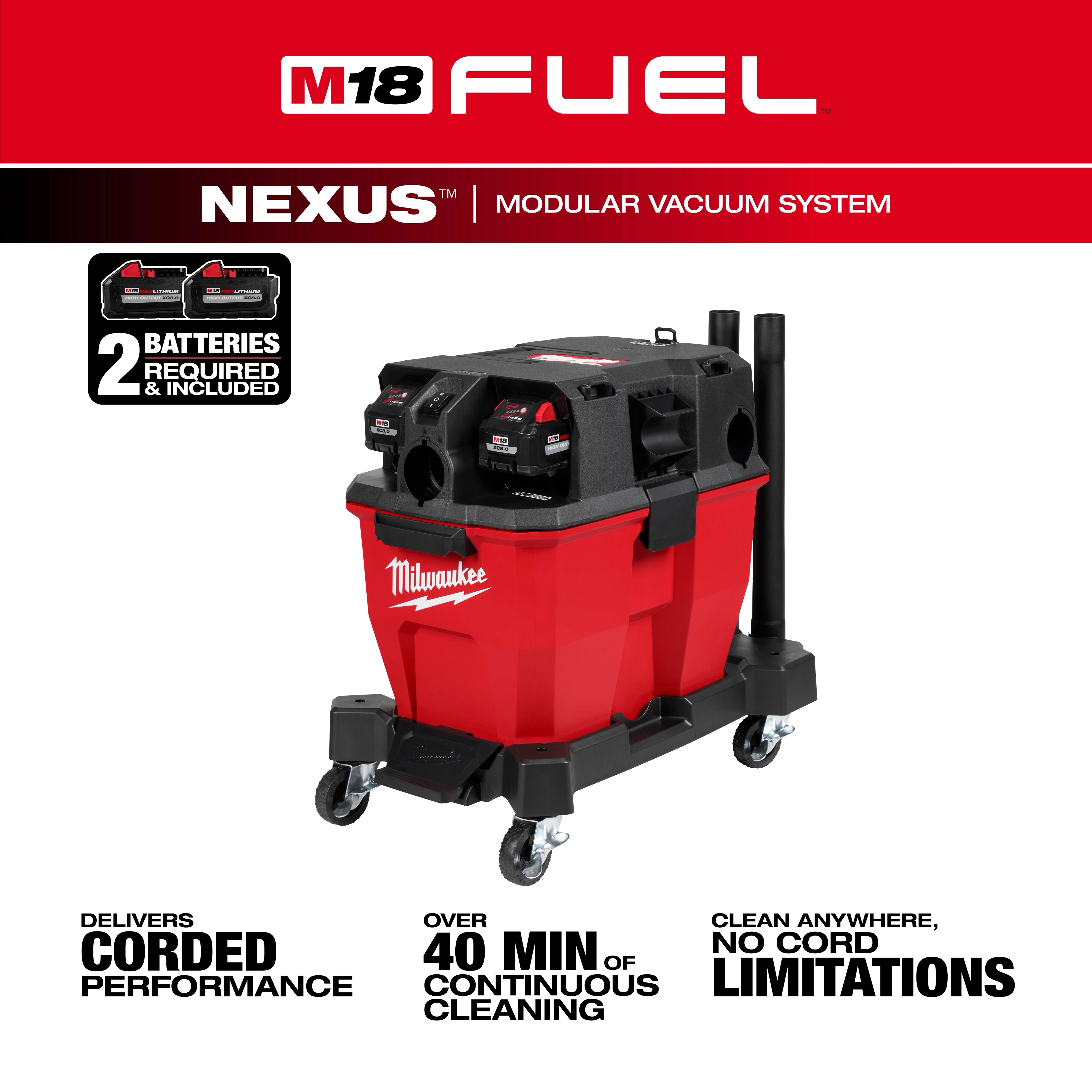 M18 FUEL™ NEXUS™ 9 Gallon Dual-Battery Wet/Dry Vacuum