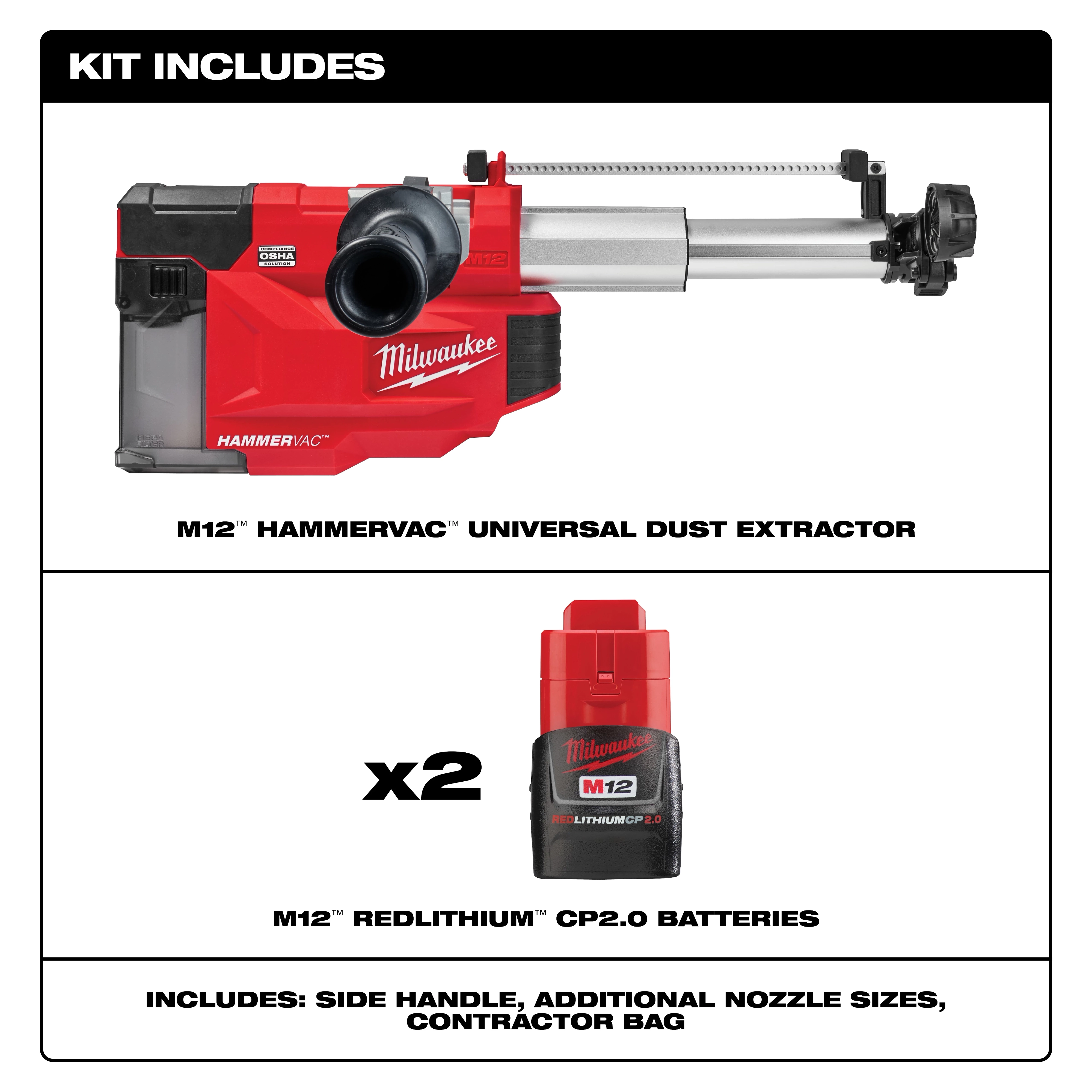 M12™ HAMMERVAC™ Universal Dust Extractor Kit