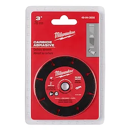 3" Carbide Abrasive Cut-Off Blade in plastic packaging. The blade is designed for cutting drywall, fiber cement, and plastic.