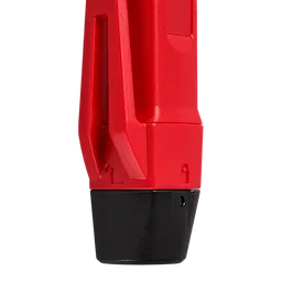 Voltage Detector w/ LED in red and black. The lower portion is black plastic, while the upper part is red with a clip for easy attachment.