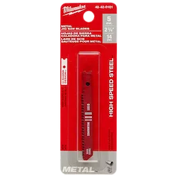 5-pack of 2-3/4" 14TPI U-Shank Metal High Speed Steel Jig Saw Blades in red packaging suitable for metal cutting.