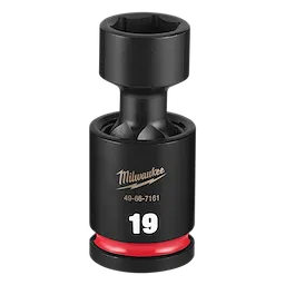 SHOCKWAVE Impact Duty 1/2" Drive 19MM Standard Swivel Socket standing upright with a red band near the base.