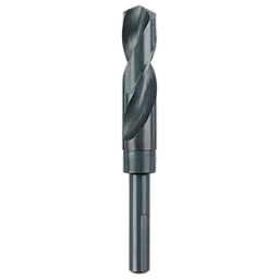 13/16" S&D Black Oxide Drill Bit shown vertically against a white background, featuring a dark metallic finish with spiral grooves.