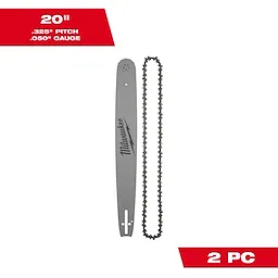 20" .325" Pitch .050" Gauge Saw Chain and Guide Bar Set, includes a guide bar and a chainsaw chain in silver and black.