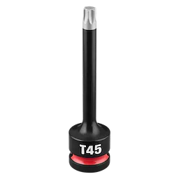 SHOCKWAVE Impact Duty 1/2" Drive 4" Torx T45 Bit Socket standing upright on a plain background.