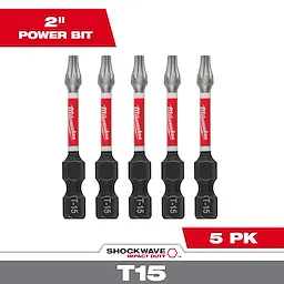 SHOCKWAVE™ 2" Impact TORX® T15 Power Bits (5 PK)