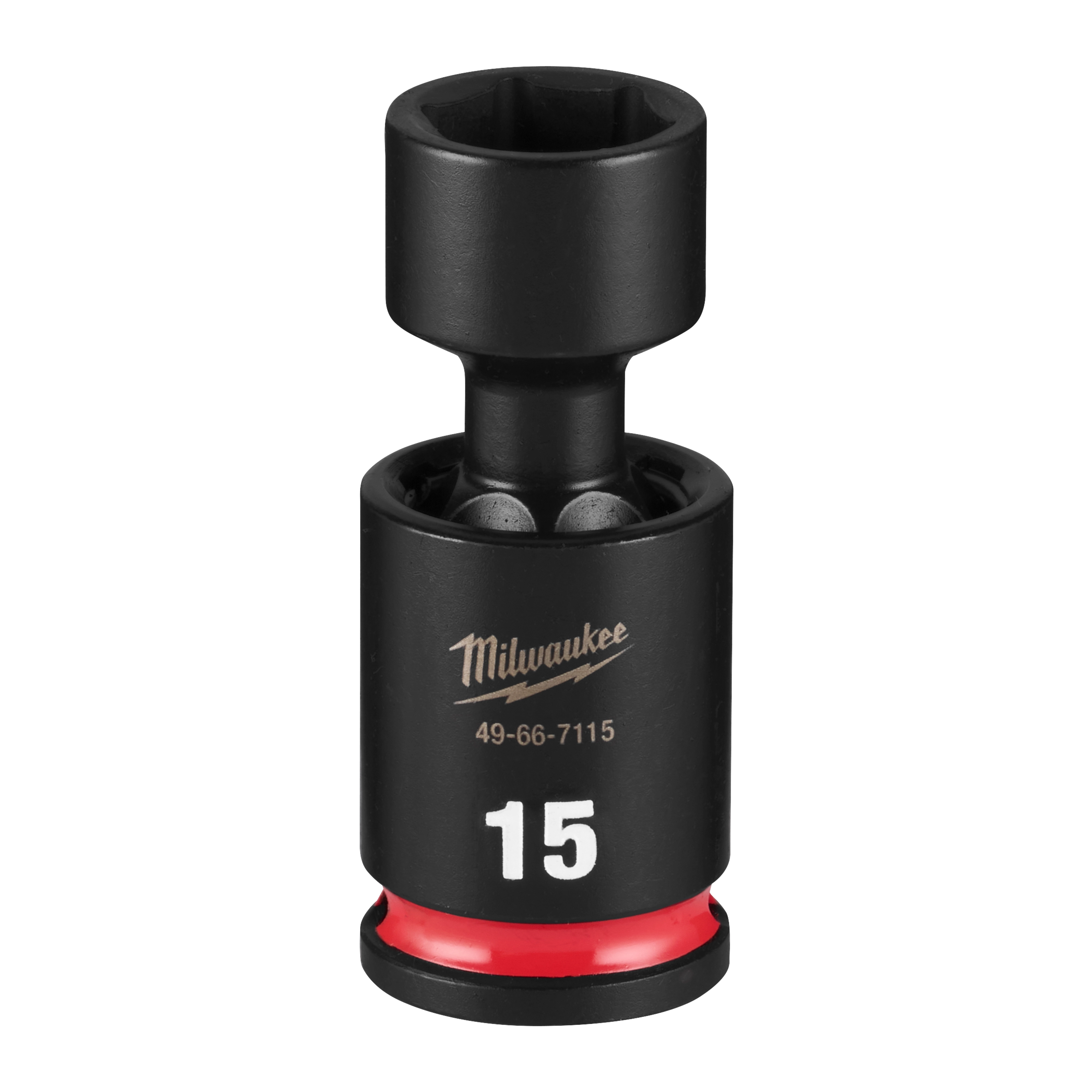 SHOCKWAVE Impact Duty 3/8" Drive 15MM Standard Swivel Socket standing upright on a plain background.