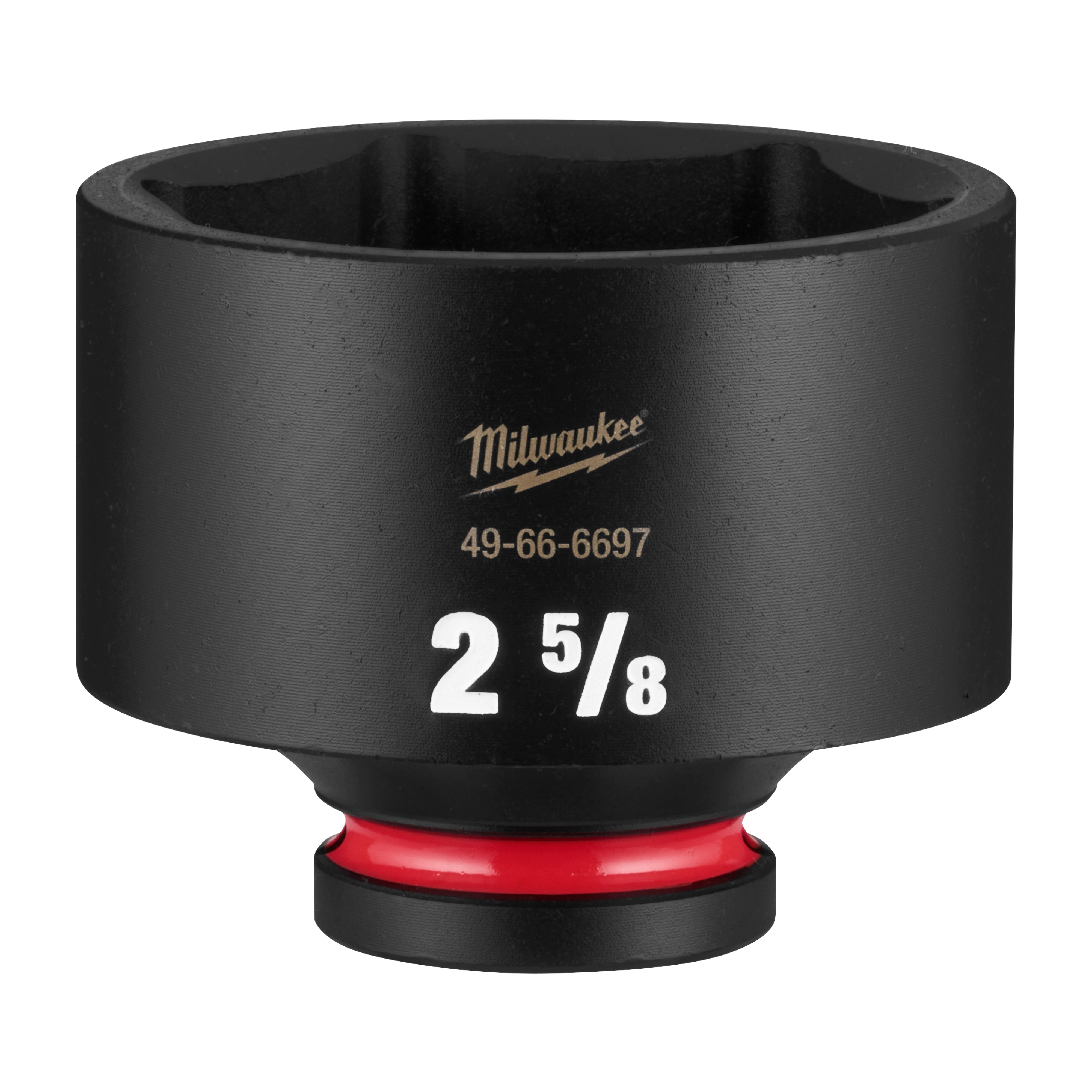 Black SHOCKWAVE Impact Duty 3/4" Drive 2-5/8" Standard 6 Point Socket with white size text and red ring base.