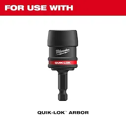 Thread Adapters for QUIK-LOK™ Arbors are shown in this image. The adapter has a black and red color scheme and is designed for use with QUIK-LOK Arbor systems. The product serves to connect different tools to the QUIK-LOK Arbor.