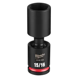 SHOCKWAVE Impact Duty 1/2" Drive 15/16" Deep Swivel Socket standing upright with 15/16 marking visible.