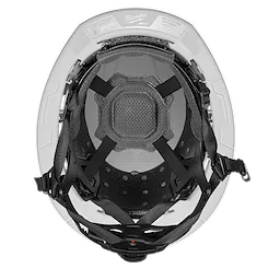 The BOLT™ White Full Brim Safety Helmet w/ 4pt Ratcheting Suspension – Type 2, Class E features a secure interior system with adjustable straps and a comfortable padded insert for enhanced safety and fit. The helmet ensures compliance with safety standards and offers optimal protection for industrial and construction environments.