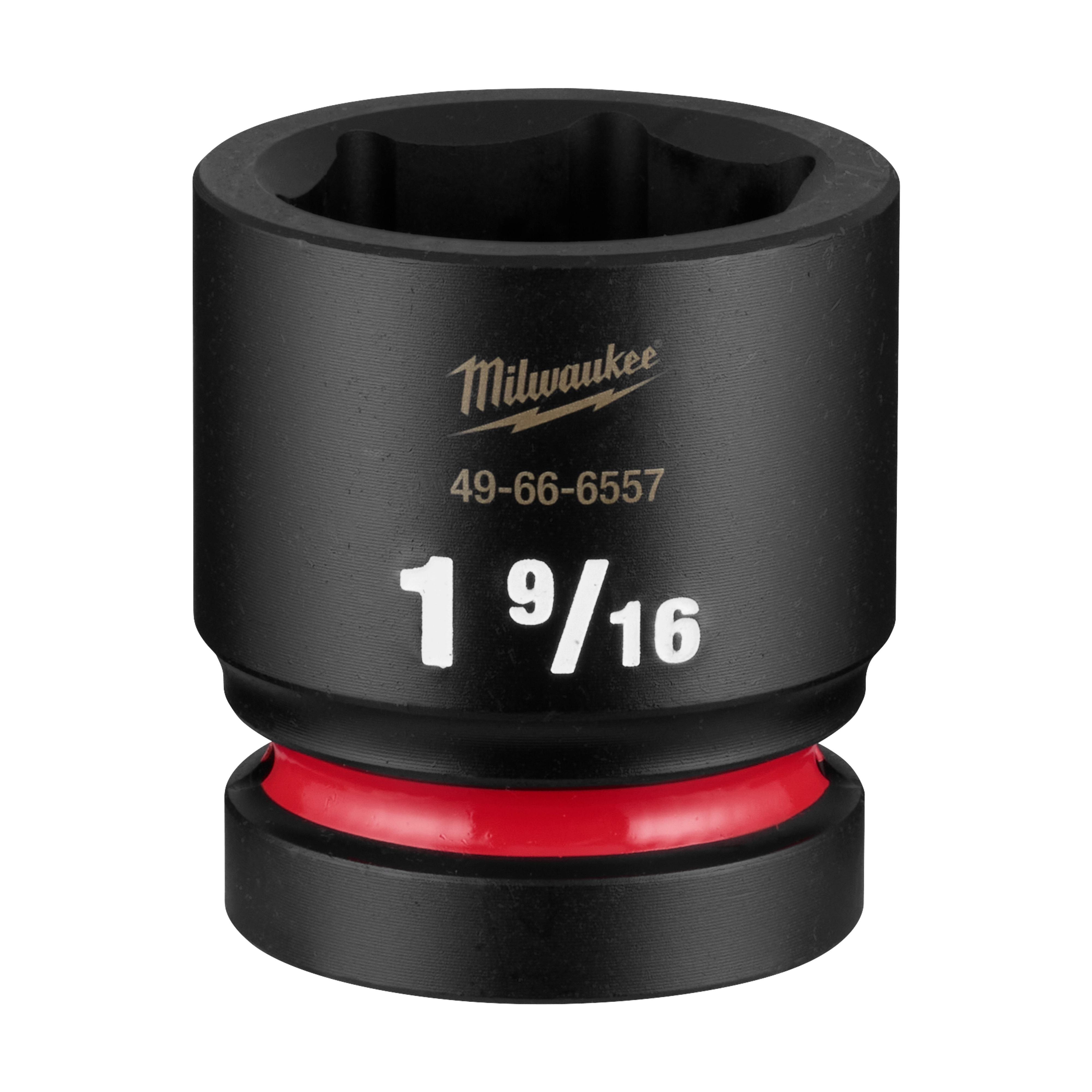 SHOCKWAVE Impact Duty 1" Drive 1-9/16" Standard 6 Point Socket standing upright with visible size markings.