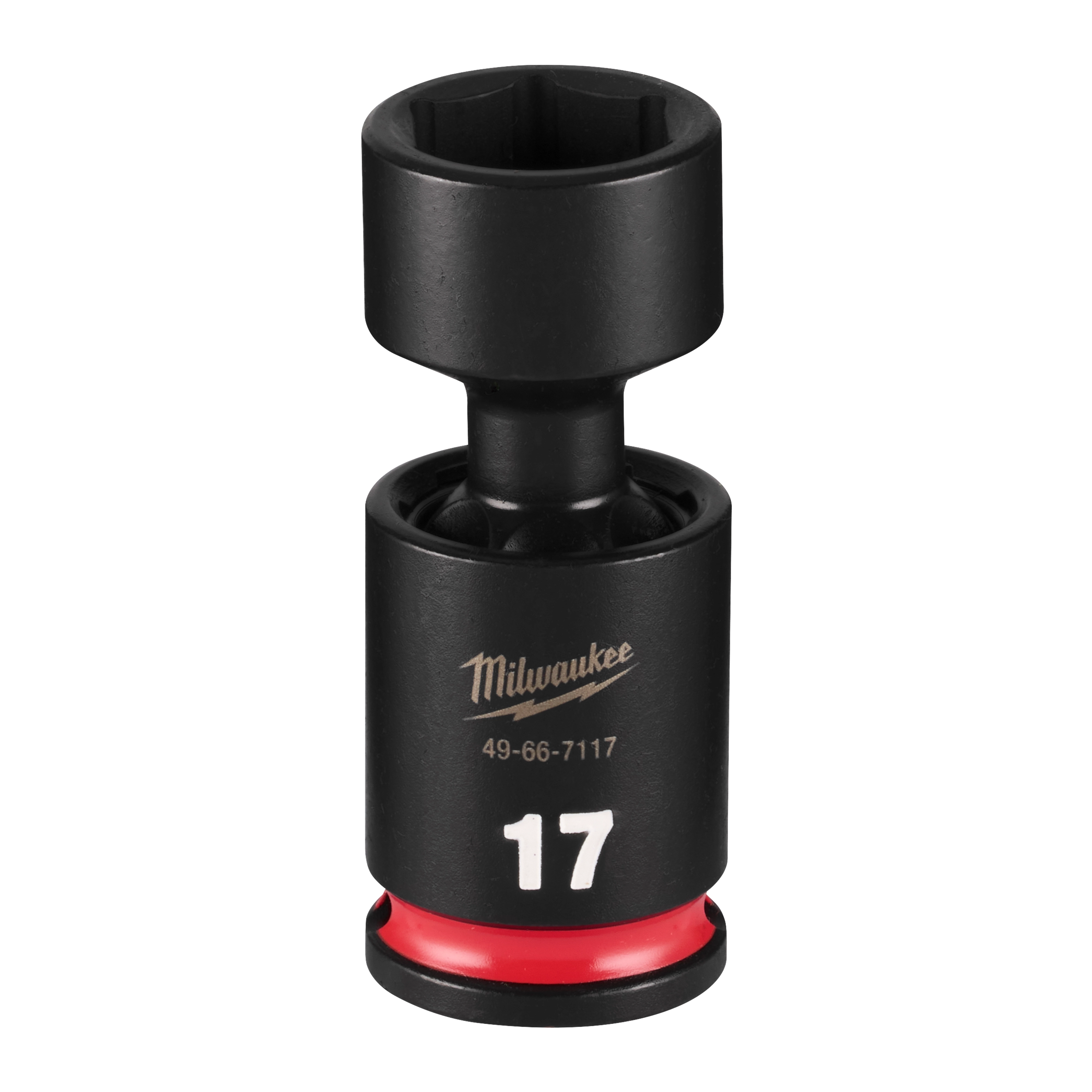SHOCKWAVE Impact Duty 3/8" Drive 17MM Standard Swivel Socket standing upright on a plain background.