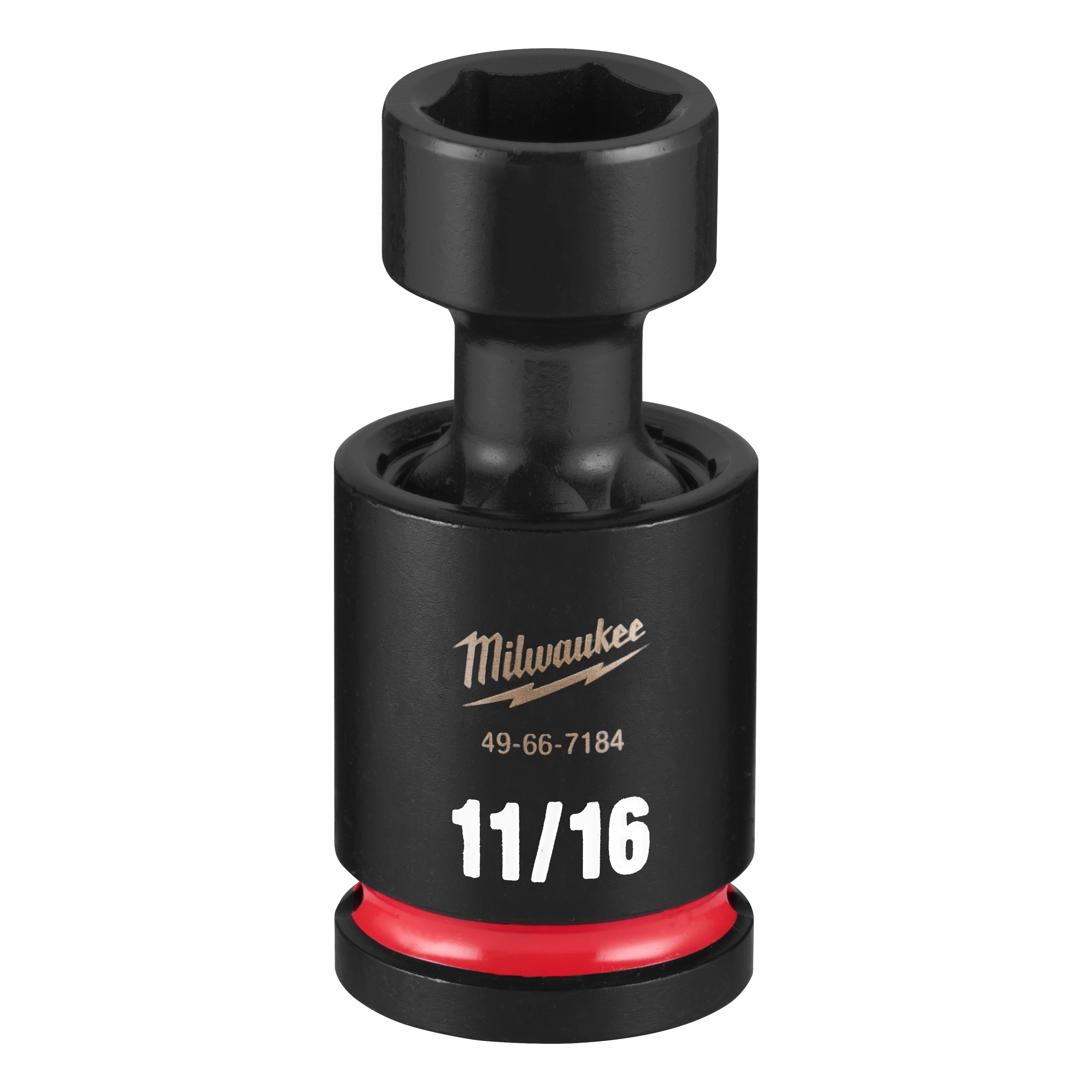 SHOCKWAVE Impact Duty 1/2" Drive 11/16" Standard Swivel Socket standing upright with 11/16 marking visible.