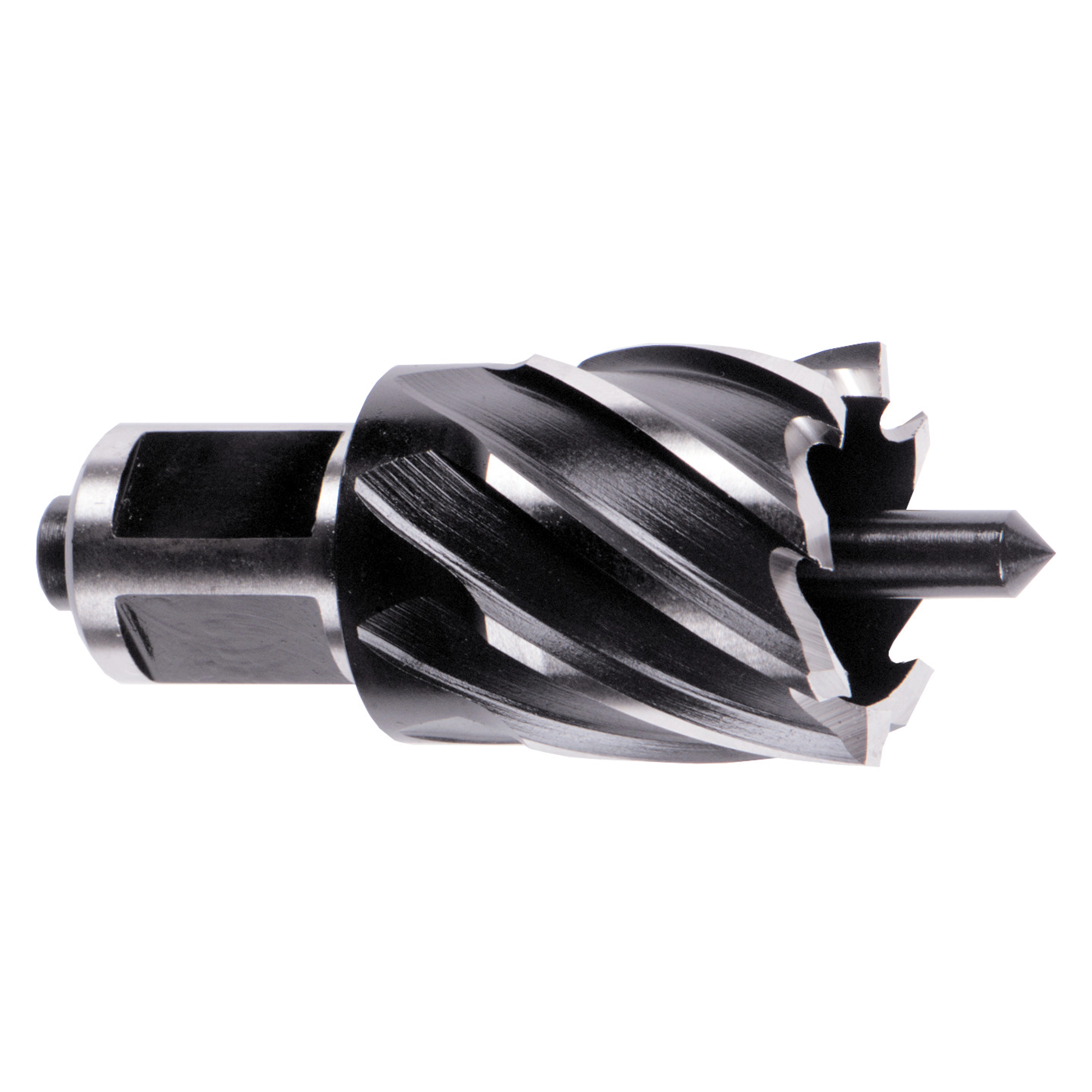 1" x 1" Annular Cutter, model number 49-59-1000, with sharp edges and a sturdy black and silver design.