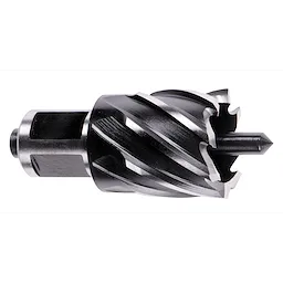 1" x 1" Annular Cutter, model number 49-59-1000, with sharp edges and a sturdy black and silver design.