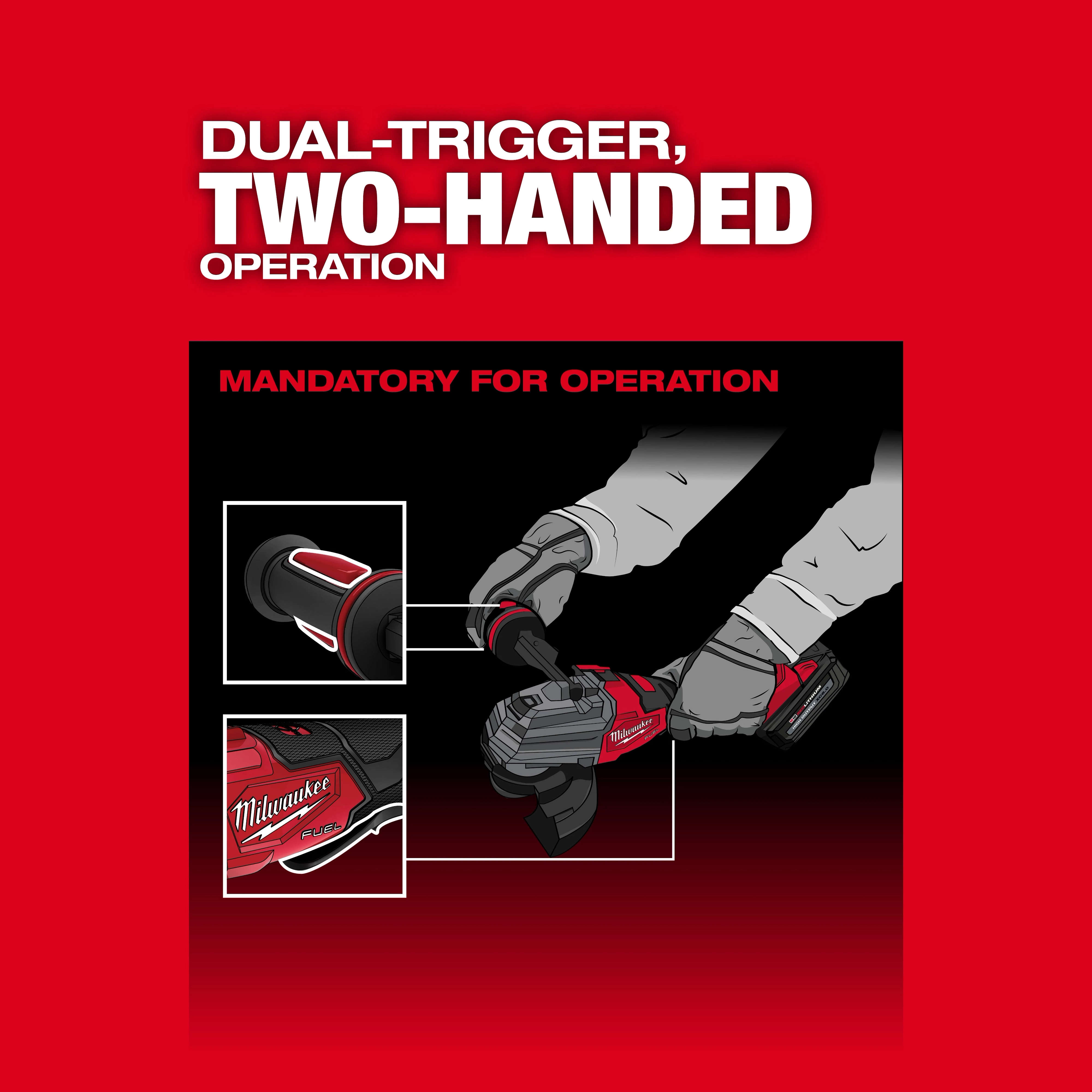M18 FUEL™ 4-1/2" / 5" Dual-Trigger Braking Grinder