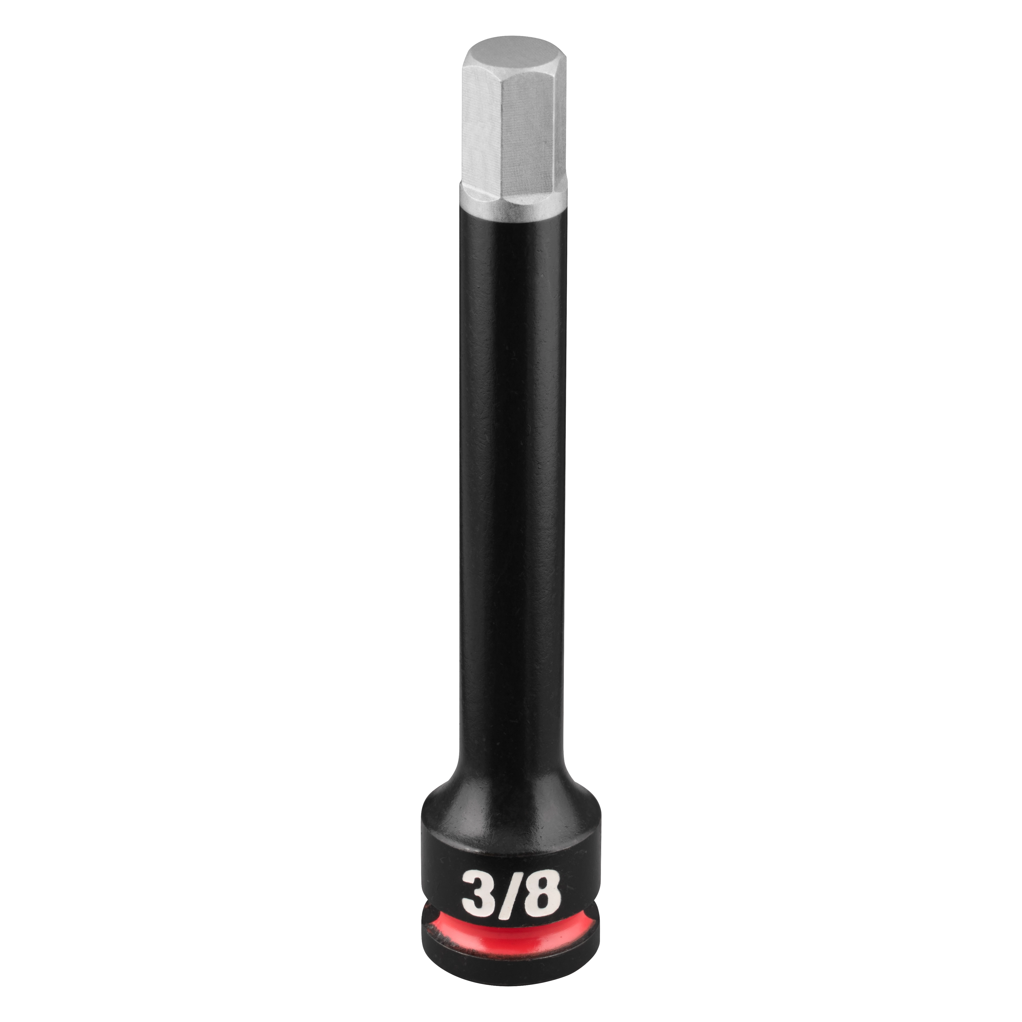 SHOCKWAVE Impact Duty 3/8" Drive 4" Hex 3/8" Bit Socket standing upright on a plain background.