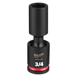 SHOCKWAVE Impact Duty 1/2" Drive 3/4" Deep Swivel Socket standing upright with a red ring near the base.