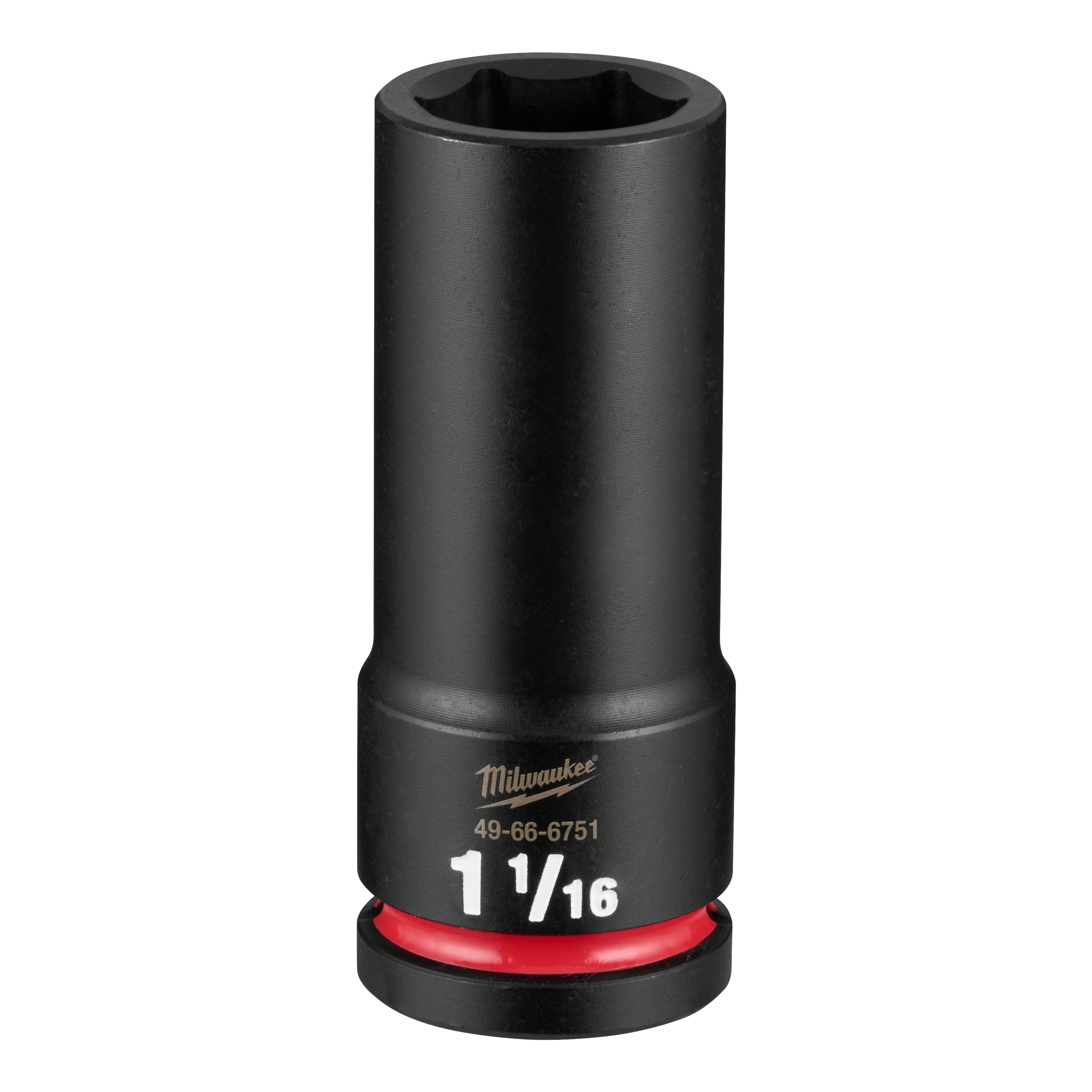 SHOCKWAVE Impact Duty 3/4" Drive 1-1/16" X-Deep 6 Point Socket standing upright on a plain background.