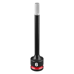 SHOCKWAVE Impact Duty 3/8" Drive 4" Hex 6mm Bit Socket standing upright with a 6 marking near the base.