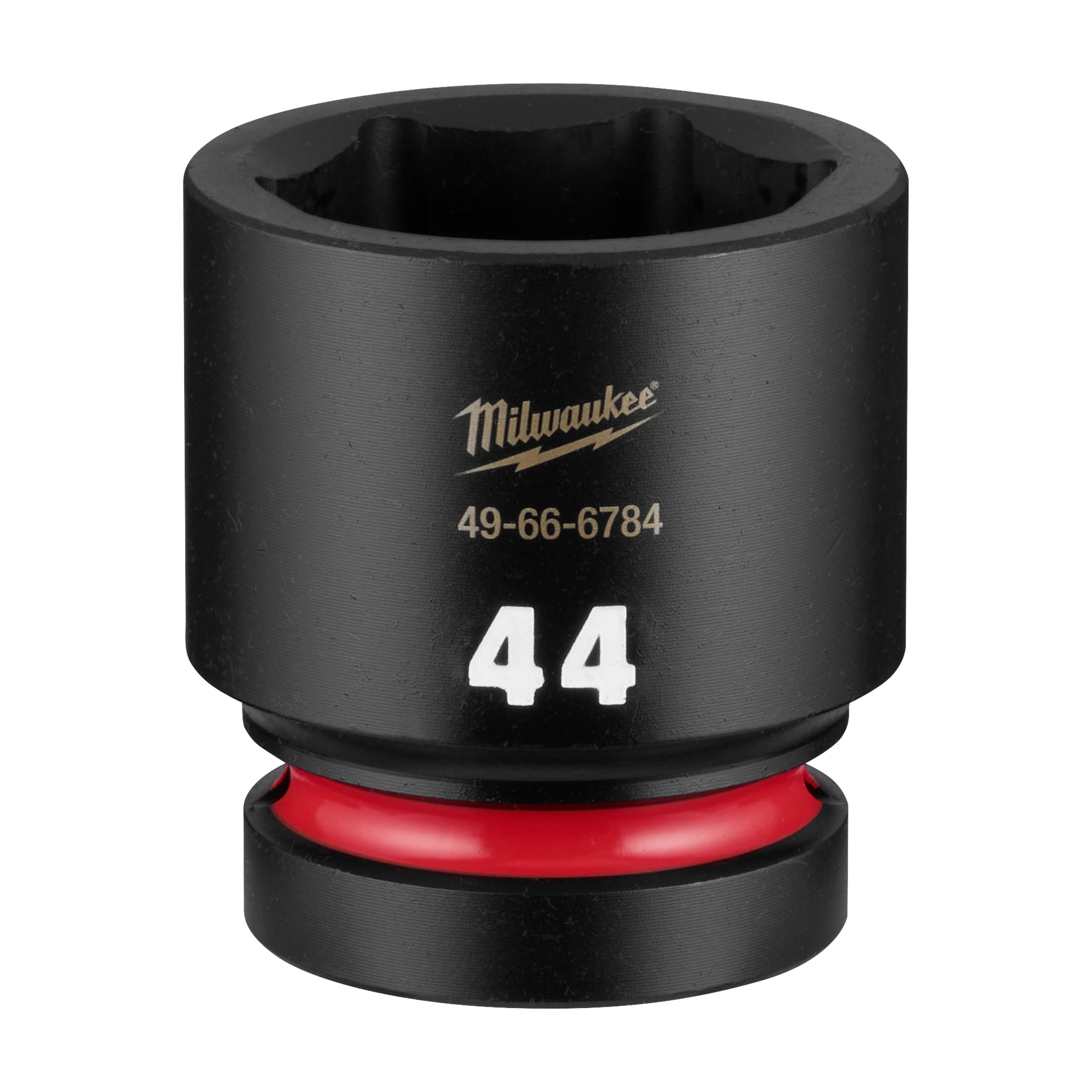SHOCKWAVE Impact Duty 1" Drive 44mm Standard 6 Point Socket standing upright with 44 printed on its side.