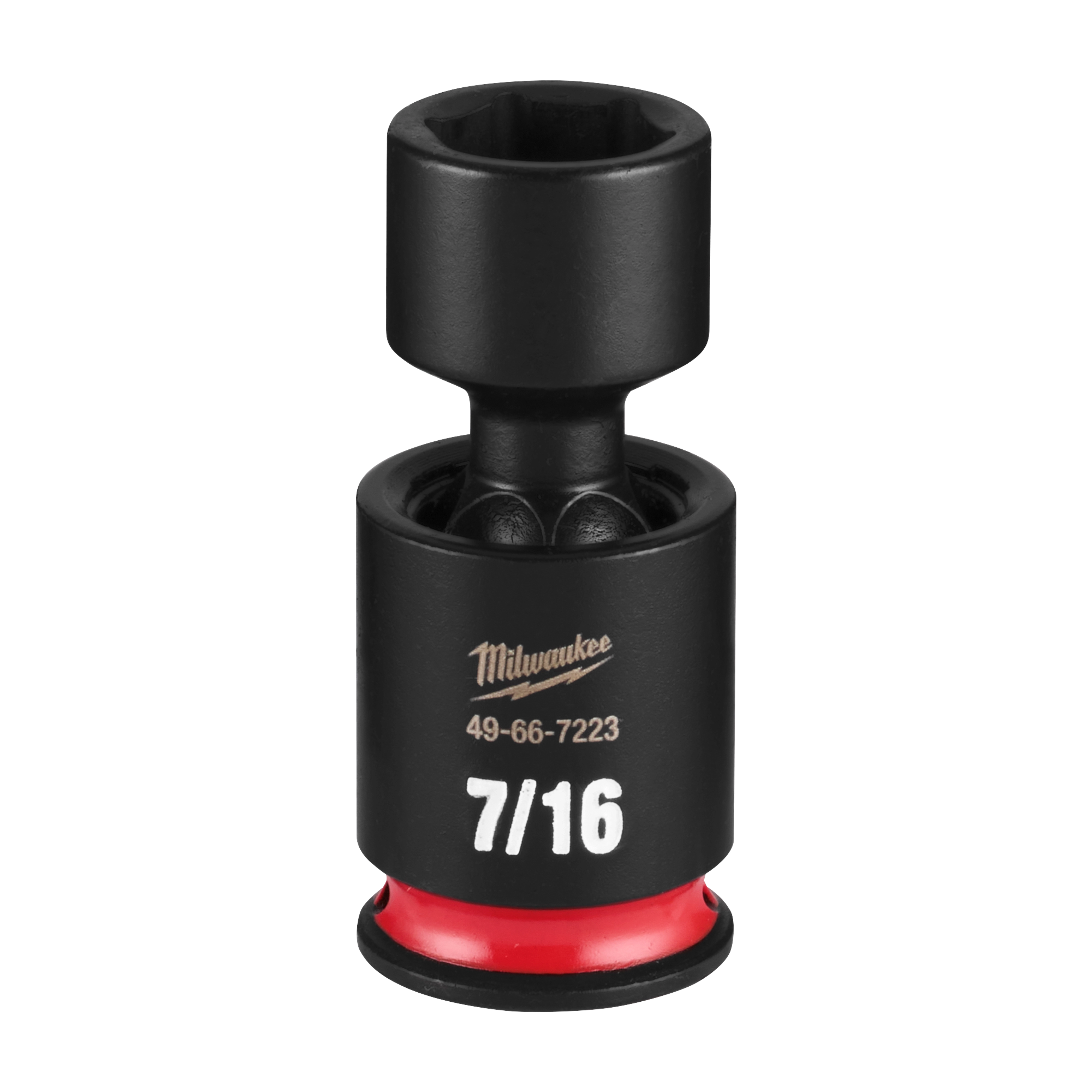 SHOCKWAVE Impact Duty 1/4" Drive 7/16" Standard Swivel Socket standing upright on a plain background.