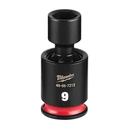 SHOCKWAVE Impact Duty 1/4" Drive 9MM Standard Swivel Socket standing upright with a visible 9 marking and red ring.