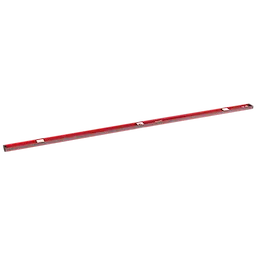 The Milwaukee® 78" Magnetic I-Beam Level features a red body with a magnetic edge and multiple vials for accurate leveling. The level is designed for precision and durability in various construction tasks.