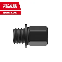 5PK Small Adapters for QUIK-LOK™ Arbors are black, hexagonal-shaped metal pieces with a threaded end, designed for tool compatibility.
