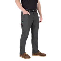 Man wearing Milwaukee Tool gray work pants and belt