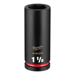 SHOCKWAVE Impact Duty 3/4" Drive 1-1/8" X-Deep 6 Point Socket standing upright on a plain background.