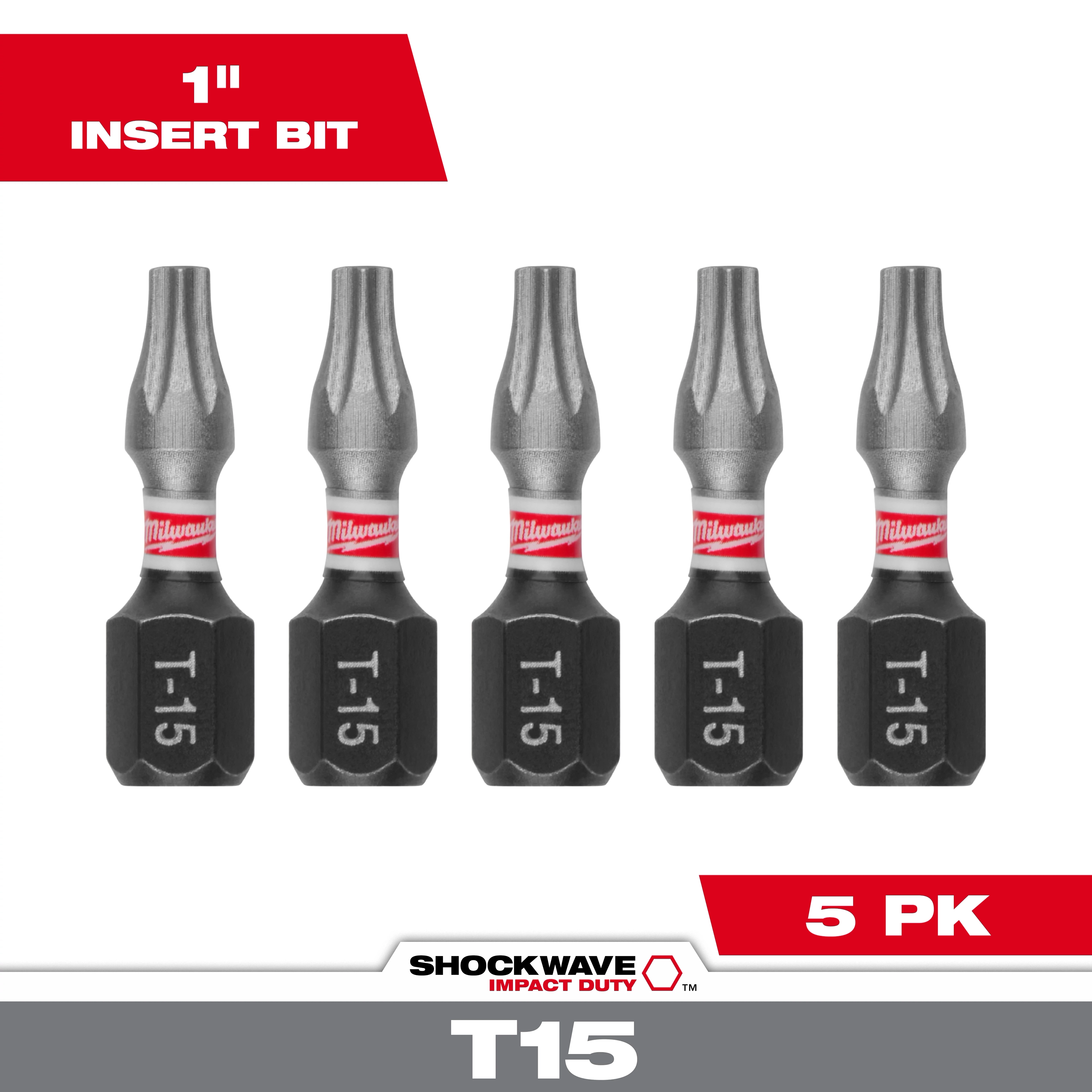 SHOCKWAVE™ 1" Impact TORX® T15 Insert Bits (5 PK)