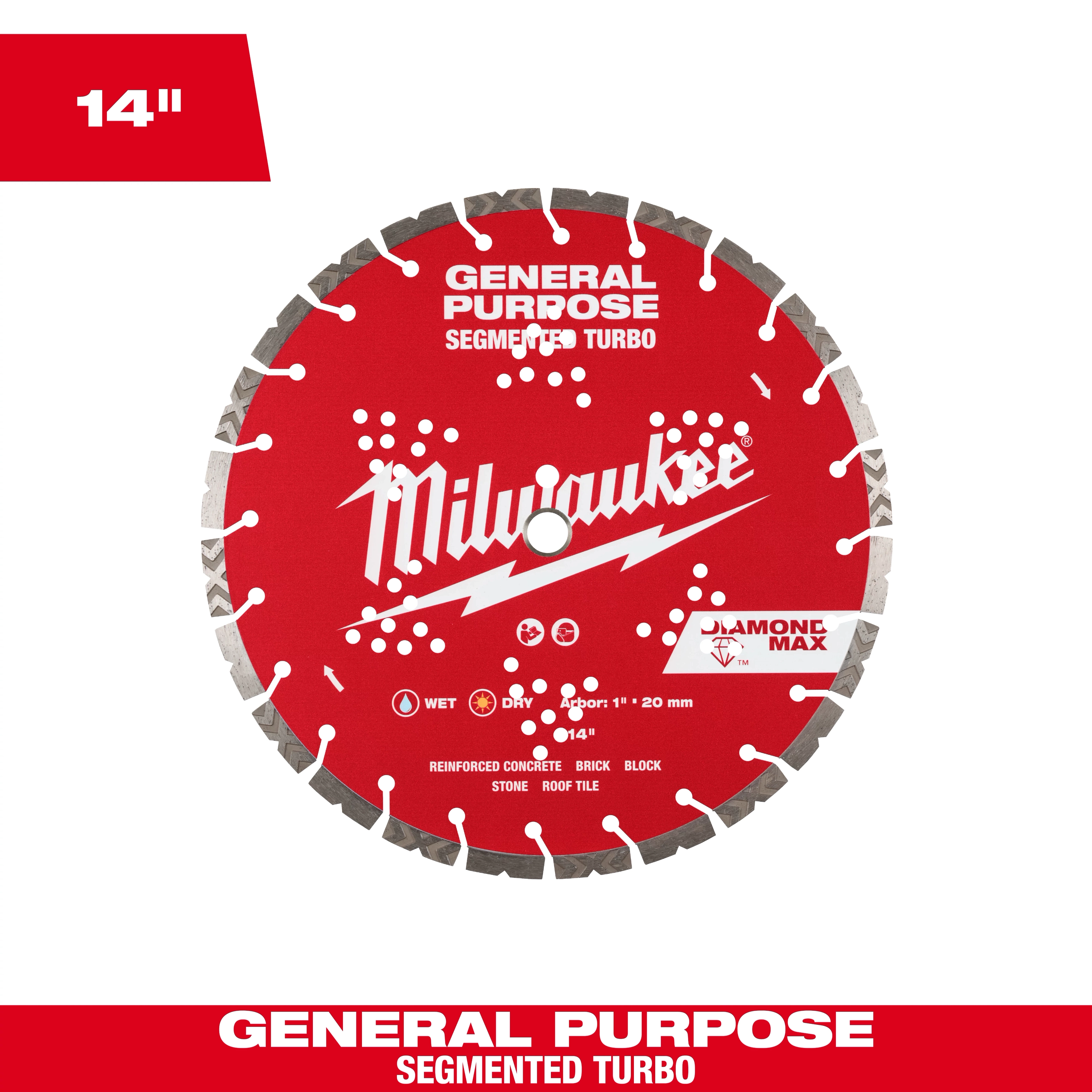 Milwaukee DIAMOND MAX™ Segmented Turbo General Purpose Diamond Blade