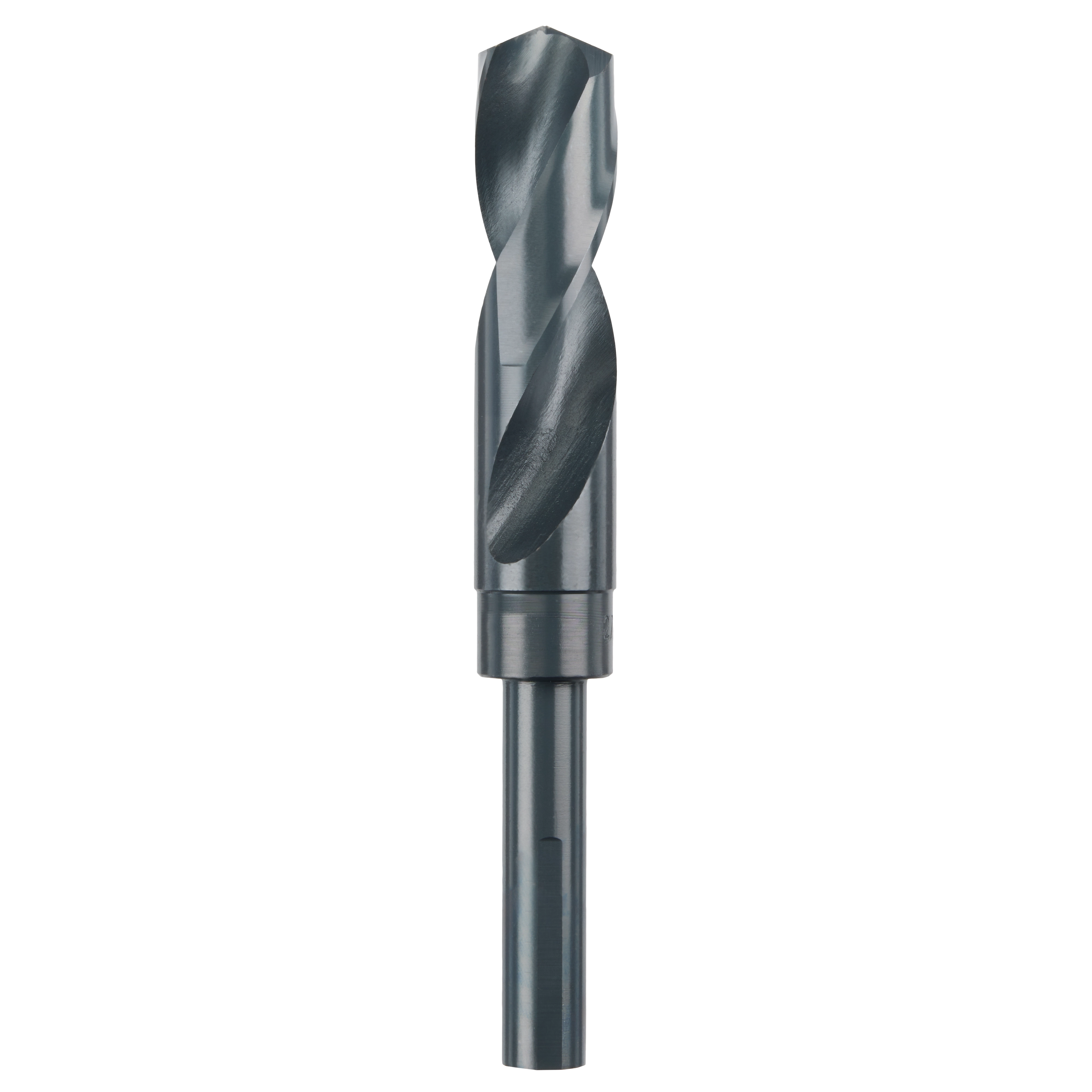 27/32" S&D Black Oxide Drill Bit, featuring a black finish and spiral design, used for drilling in various materials.