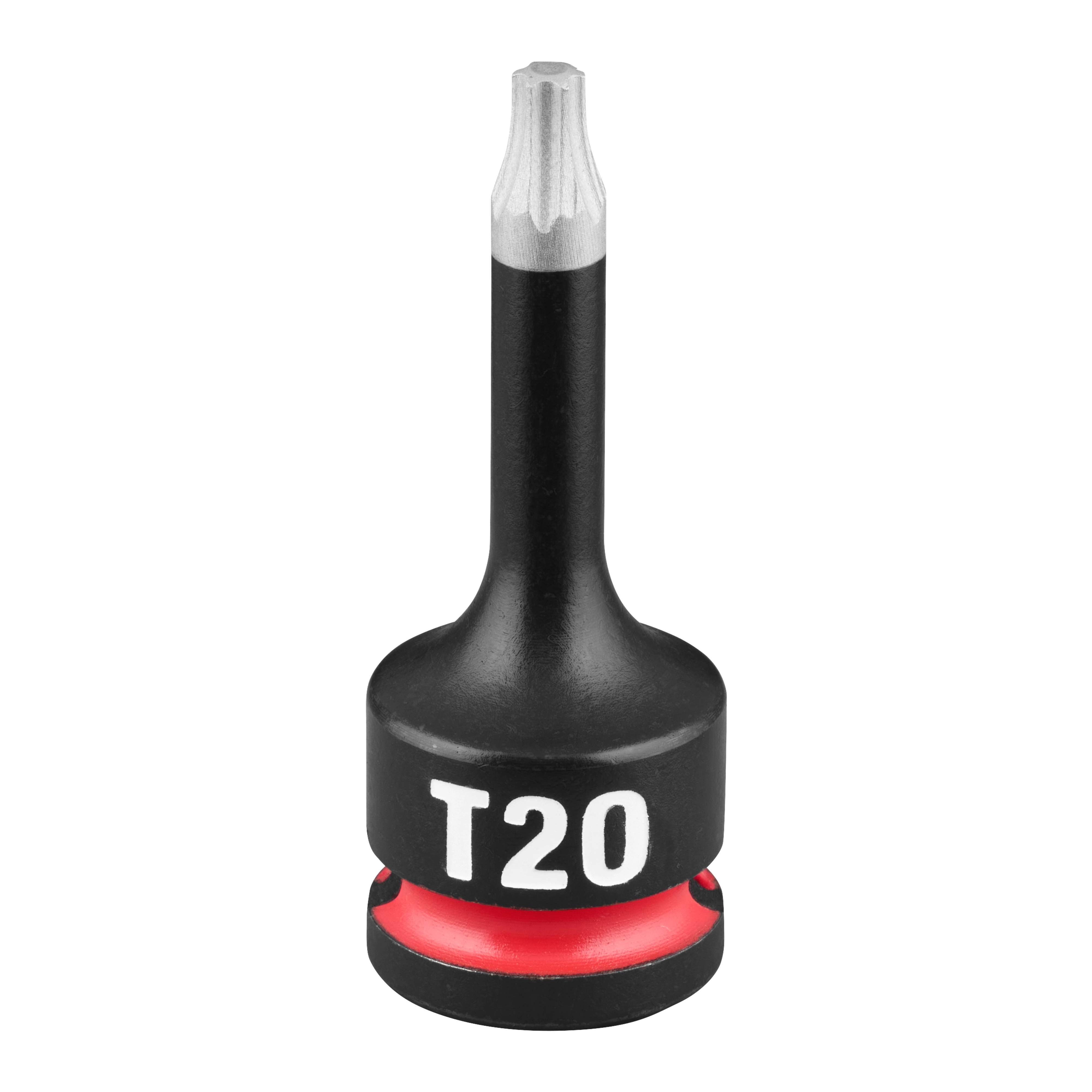 The SHOCKWAVE Impact Duty 3/8" Drive 2" Torx T20 Bit Socket features a black and silver bit with "T20" clearly labeled in white on the black socket base.