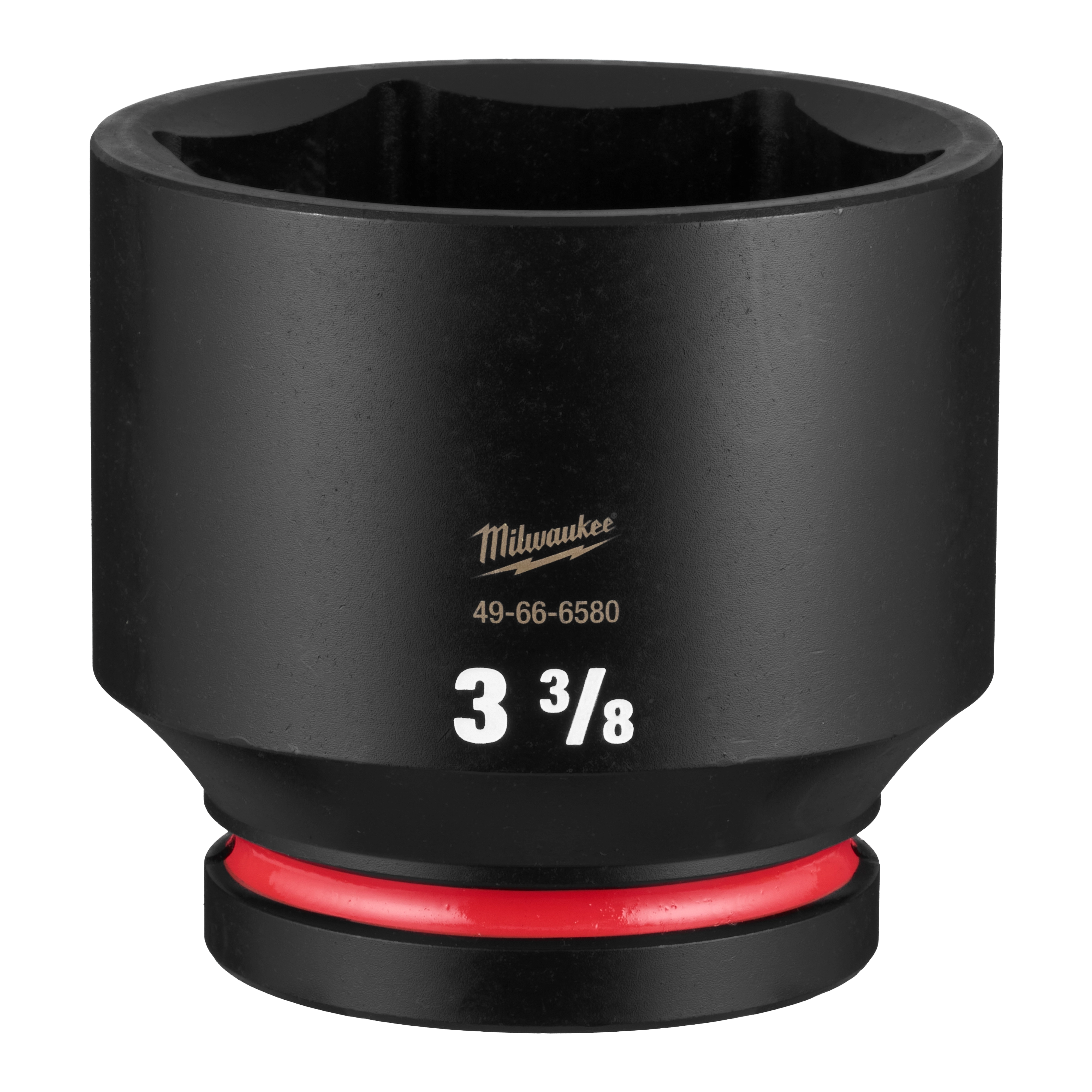 SHOCKWAVE Impact Duty 1" Drive 3-3/8" Standard 6 Point Socket standing upright with visible size marking 3 3/8.