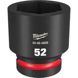 1" DR 52MM STD Impact Socket, black with one red ring near the base, labeled with part number 49-66-6608 and number 52.