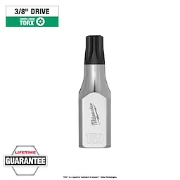 1/4" Drive T50 Tamper Proof TORX Bit Socket with a silver body, black tip, and lifetime guarantee.