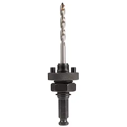 BIG HAWG with Carbide Teeth Arbor, featuring a silver drill bit attached to a black, textured base with multiple connectors.