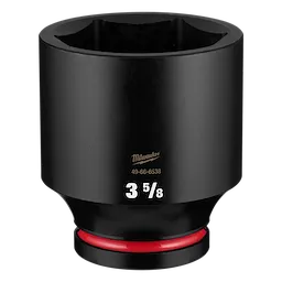 SHOCKWAVE Impact Duty 1" Drive 3-5/8" Deep 6 Point Socket standing upright with size marking on its side.