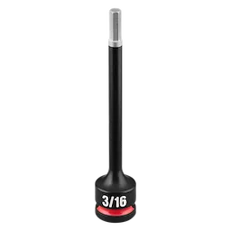 SHOCKWAVE Impact Duty 3/8" Drive 4" Hex 3/16" Bit Socket standing upright on a plain background.