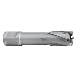 1-3/16" Annular Cutter with a silver finish, featuring a cylindrical shaft and toothed cutting edge for drilling holes in metal.