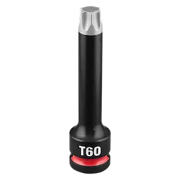 SHOCKWAVE Impact Duty 1/2" Drive 4" Torx T60 Bit Socket standing upright on a plain background.